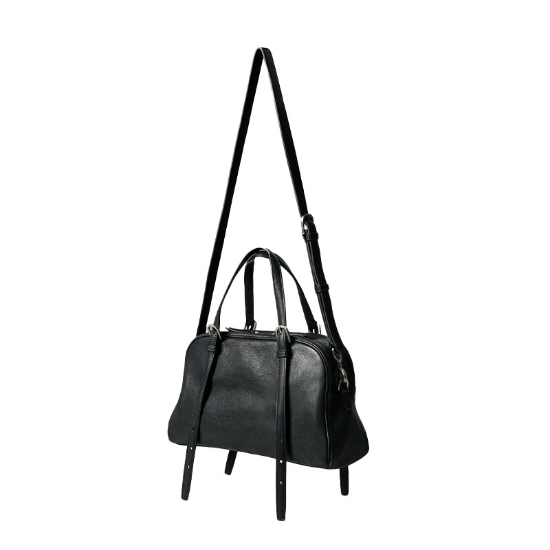 DEEPKEE 植鞣羊皮復古ボウリ女款真皮單肩包 ZA67578 號