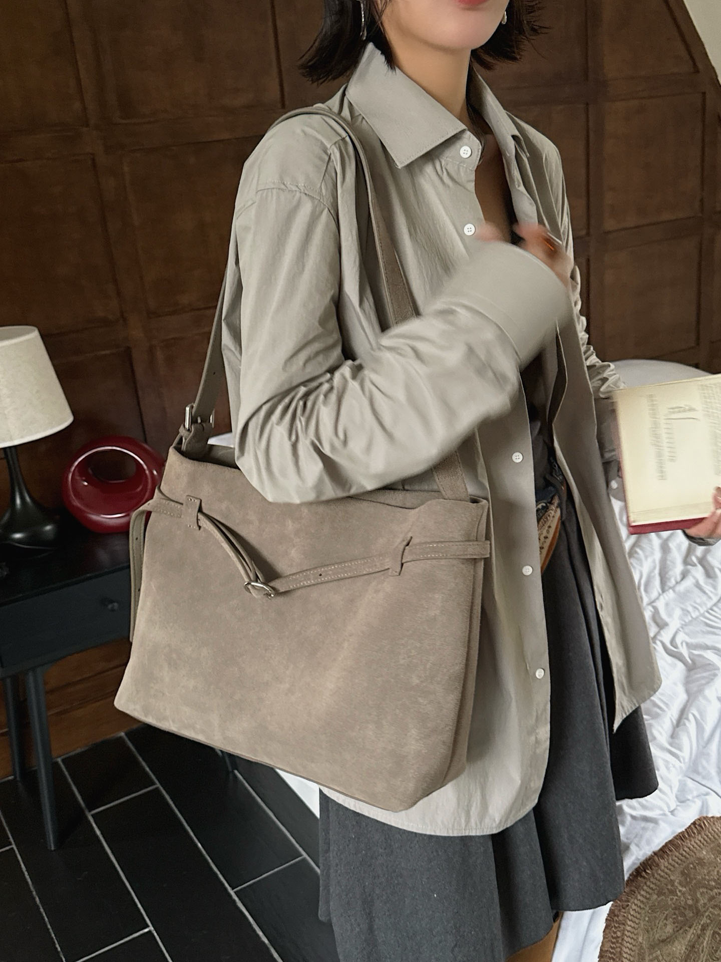 DEEPKEE 磨砂牛皮單肩包 89-87 號