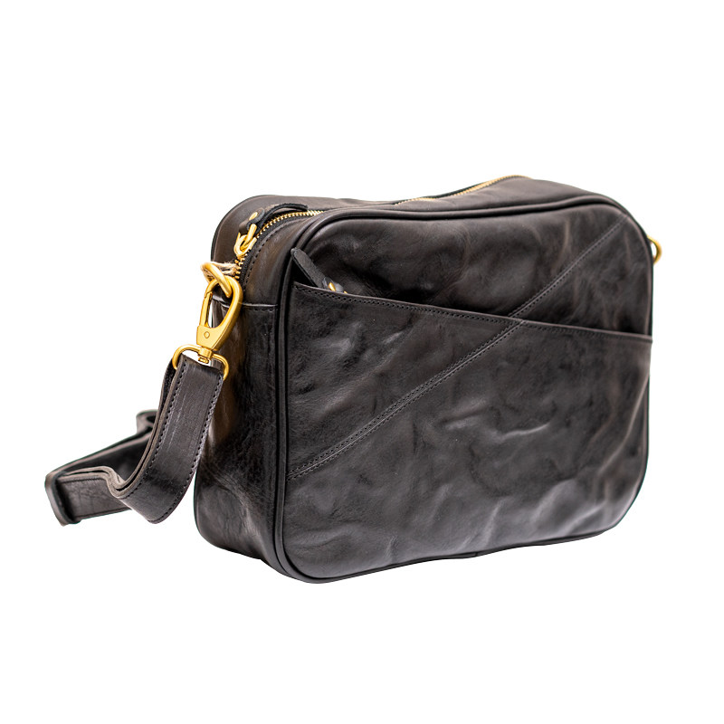 DEEPKEE日式通勒植鞣牛皮斜背包D70248號