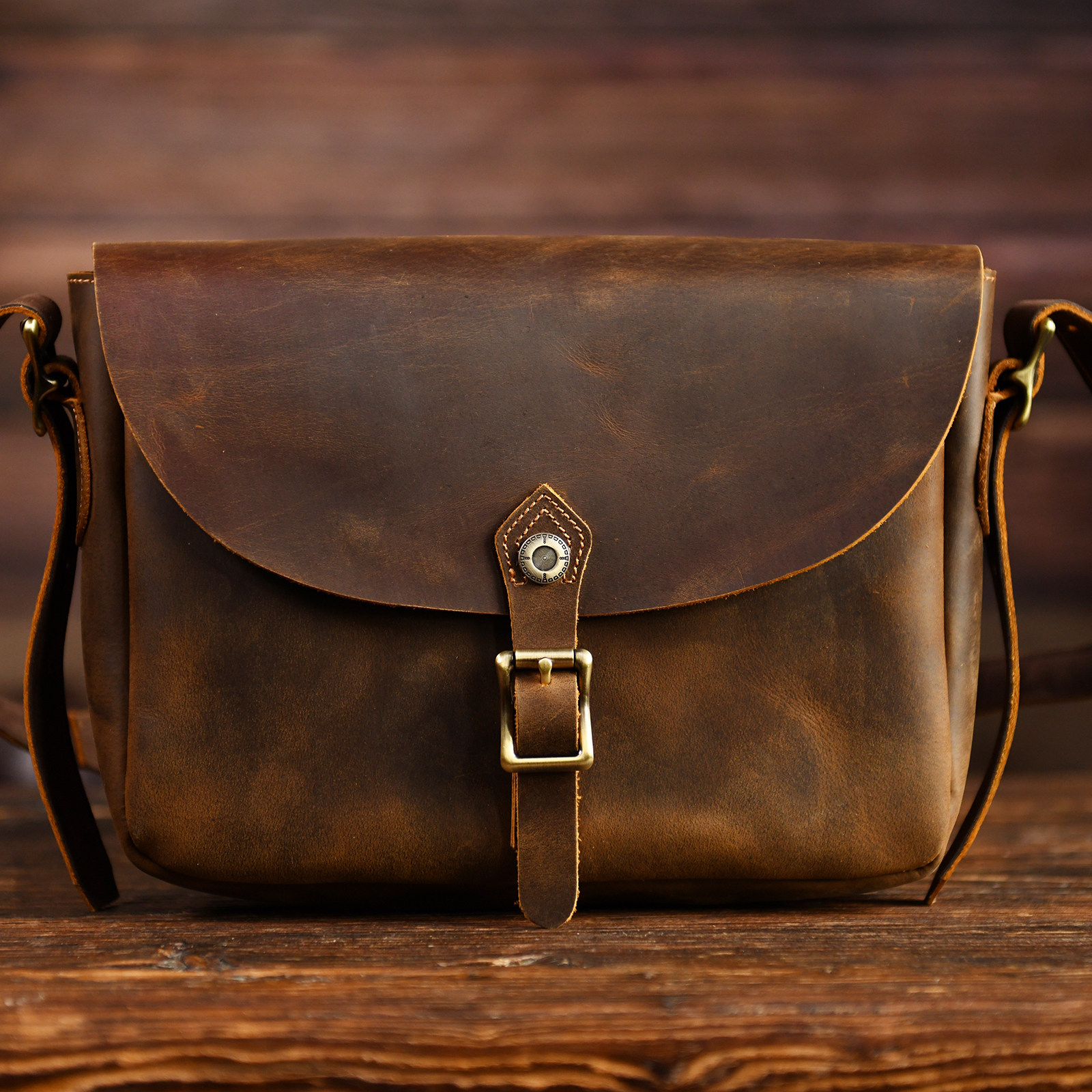 DEEPKEE真皮休閒美式復古斜背包3545號