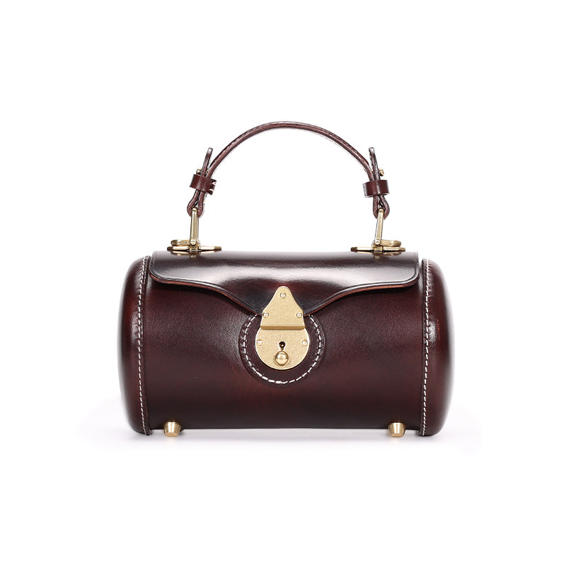 DEEPKEE復古手工牛皮圓筒包KB-2696號