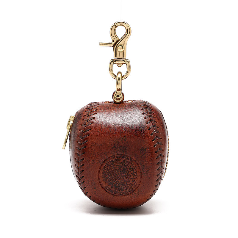 純手工縫線復古棒球皮鑰匙包KW-8102號
