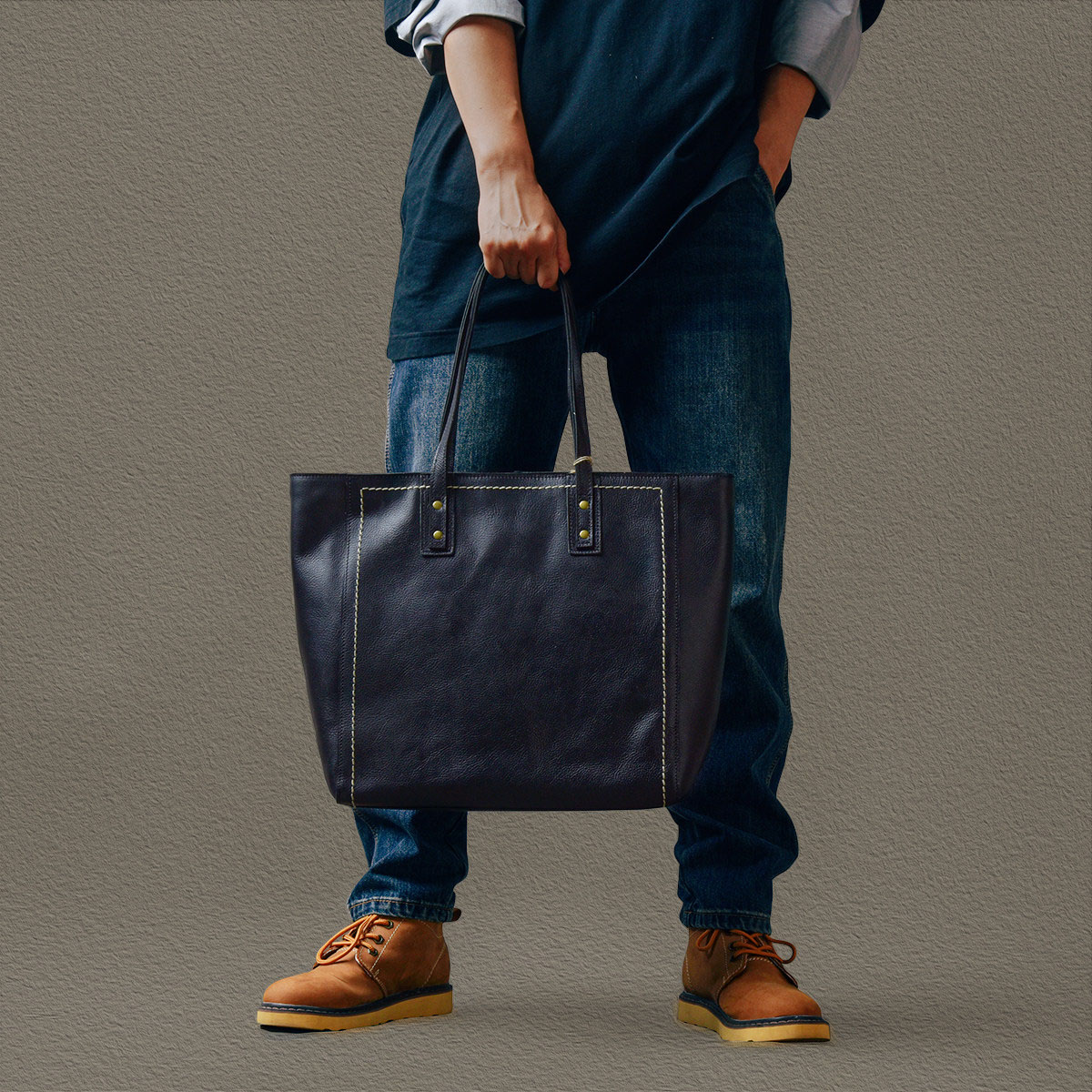 復古真皮通勤托特包2406號