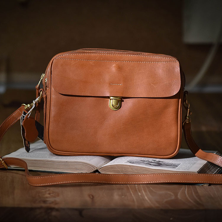 DEEPKEE 美式復古手作り牛皮斜挎包 7738-1 號