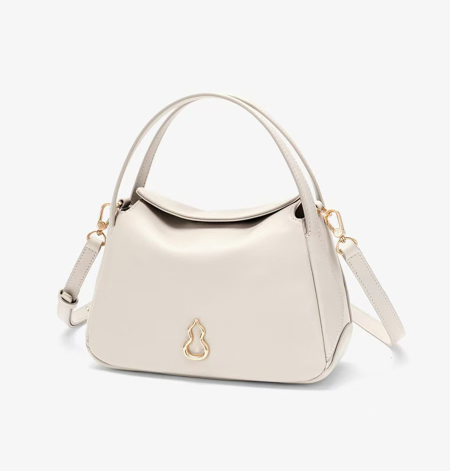 DEEPKEE 圓滿包頭層牛皮收納菜籃子新款手提斜挎包 4773 號