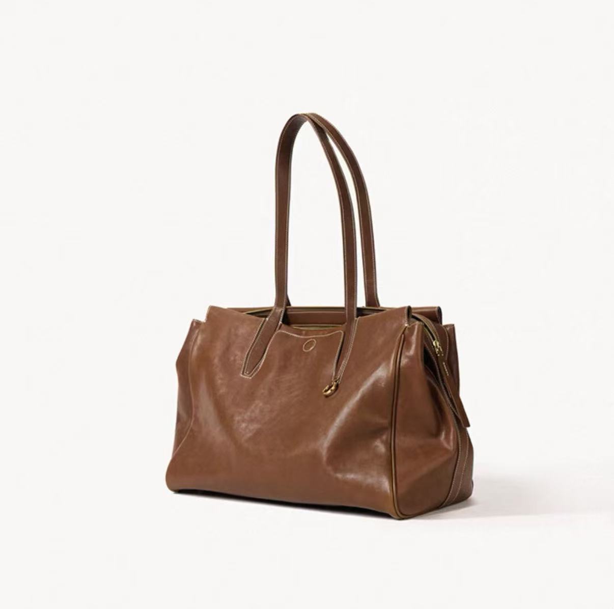 DEEPKEE 植鞣牛皮の旅行包托特包 98658 號