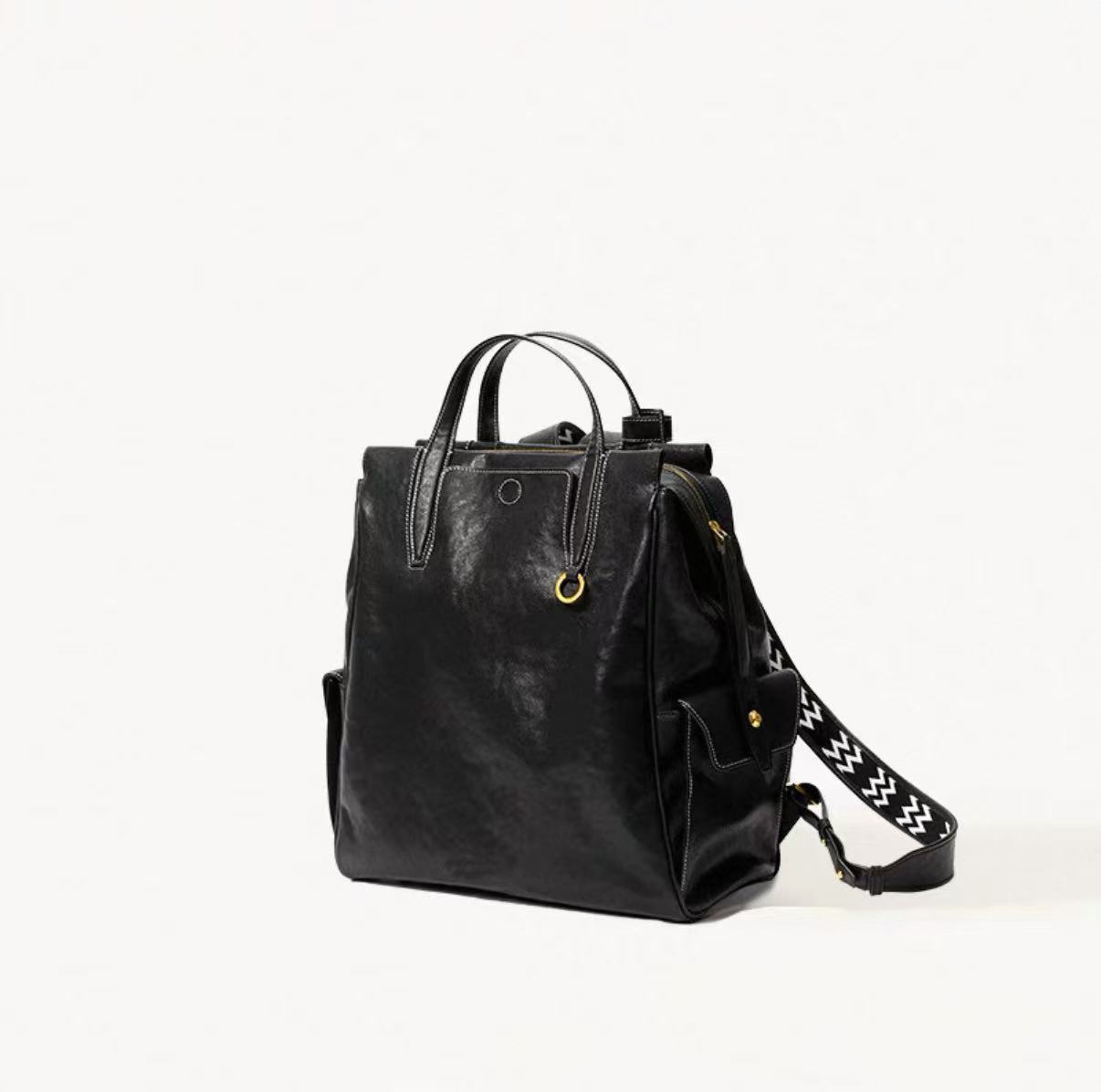 DEEPKEE 輕奢復古植鞣皮ユニセッ背包 00L11 號