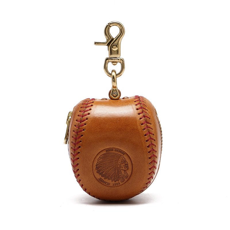 純手工縫線復古棒球皮鑰匙包KW-8102號