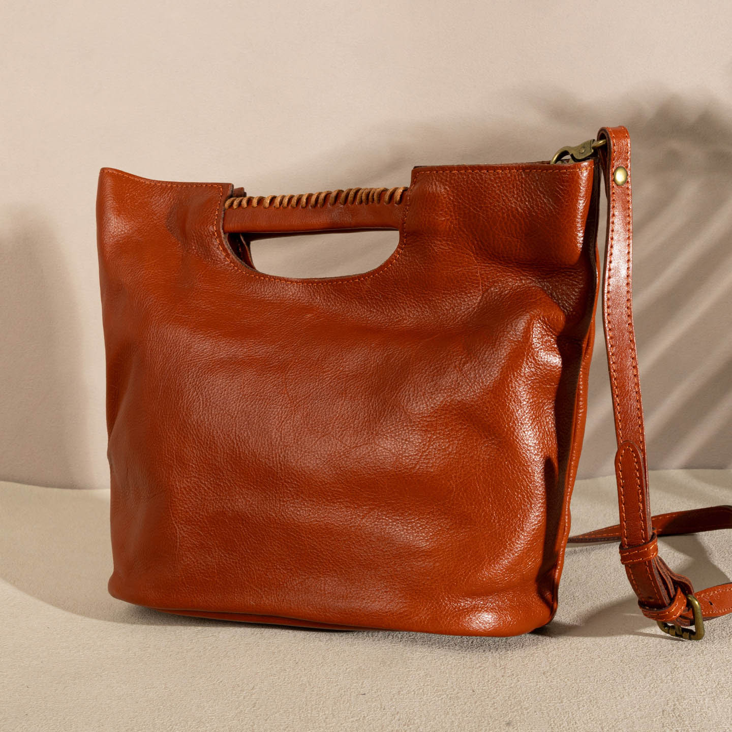 DEEPKEE 復古頭層樹膏植鞣牛皮女士包袋 質感真皮軟包 78817 號