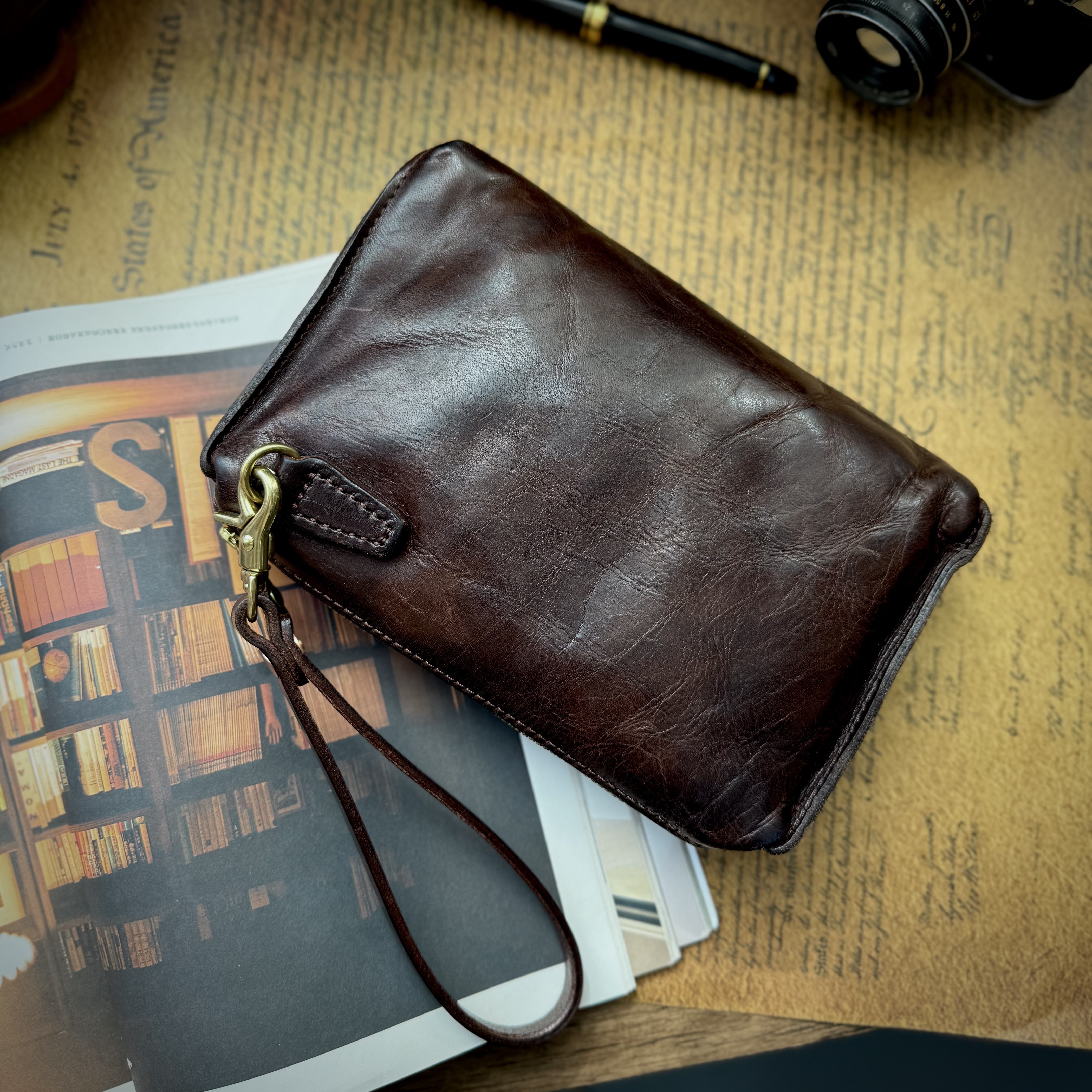 DEEPKEE多功能收納手腕眞皮包6793號