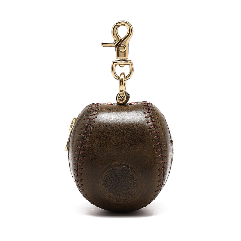 純手工縫線復古棒球皮鑰匙包KW-8102號