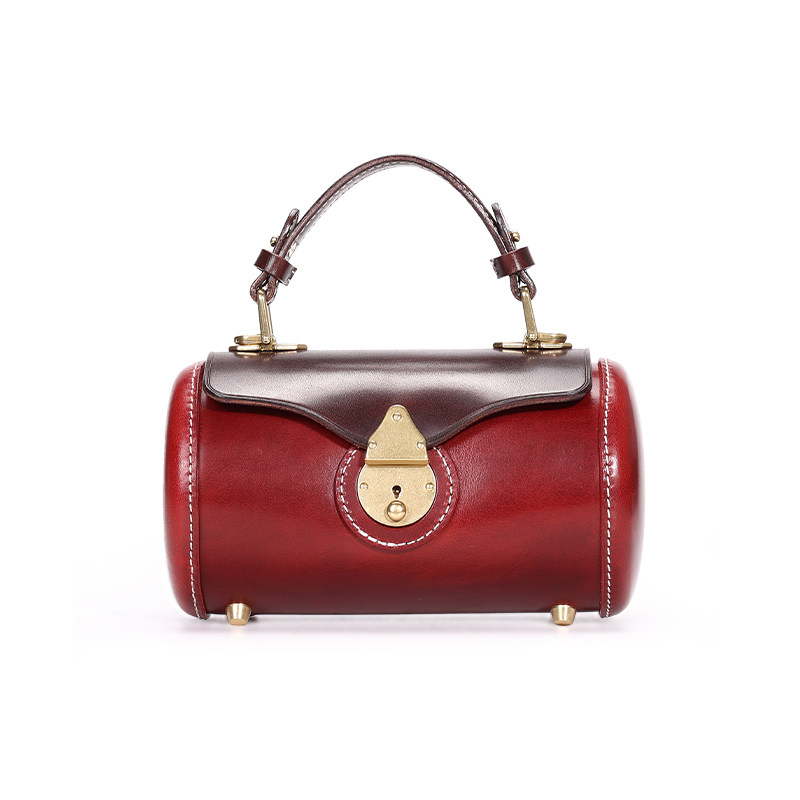 DEEPKEE復古手工牛皮圓筒包KB-2696號