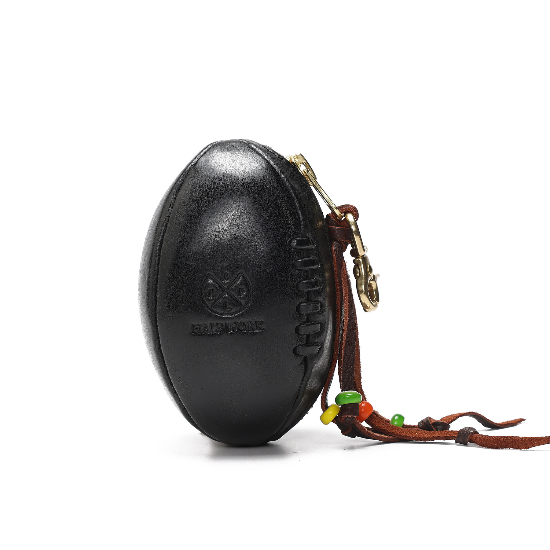 復古手工橄欖球牛皮鑰匙包KW-8122號