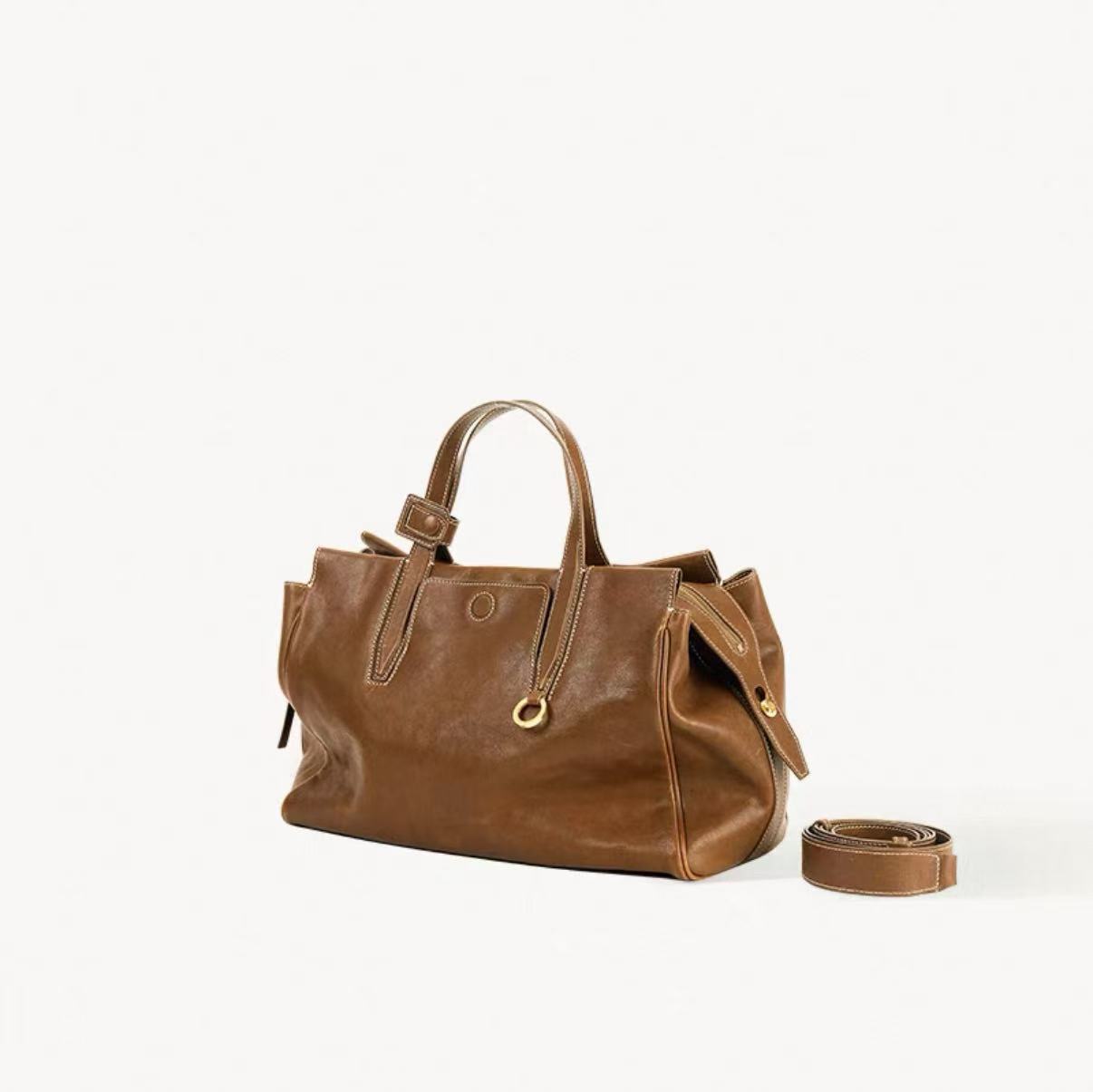 DEEPKEE 植鞣牛皮の旅行包托特包 98658 號