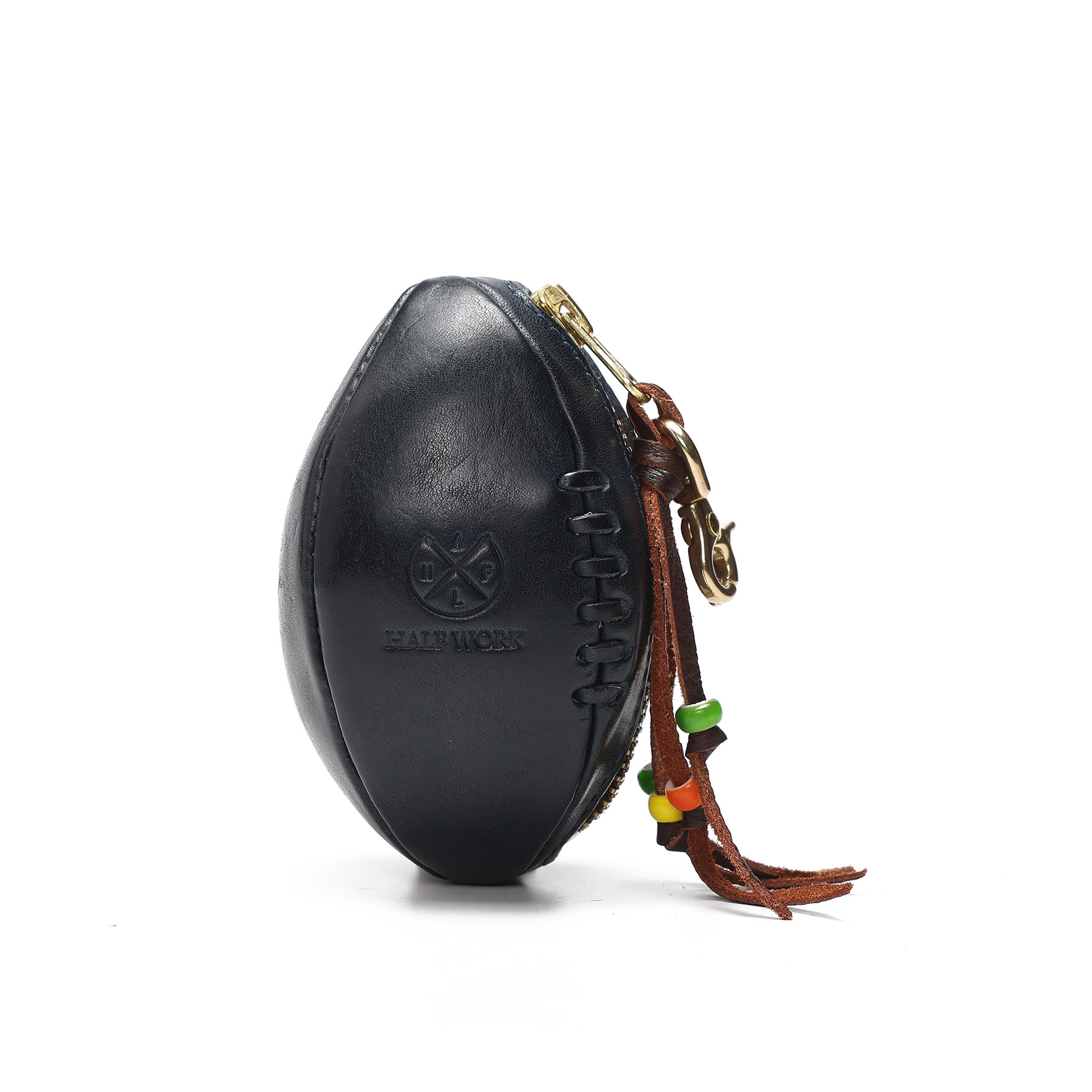 復古手工橄欖球牛皮鑰匙包KW-8122號