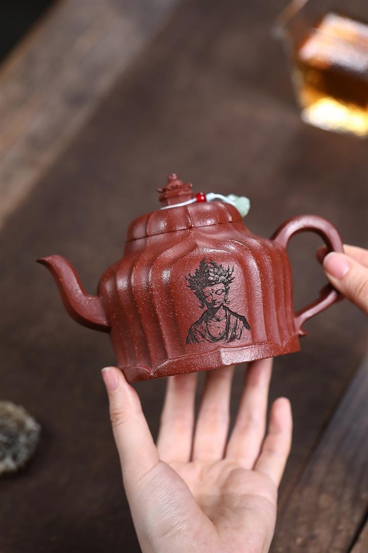 原礦紅降坡筋纹静思茶壺T716