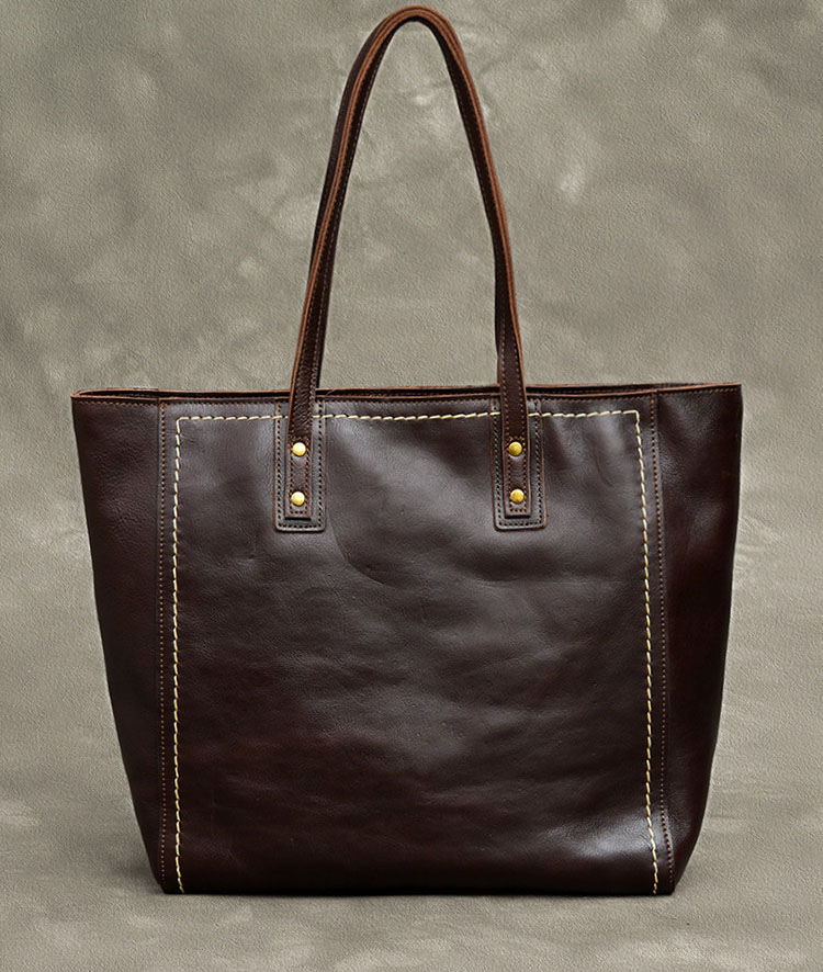 復古真皮通勤托特包2406號