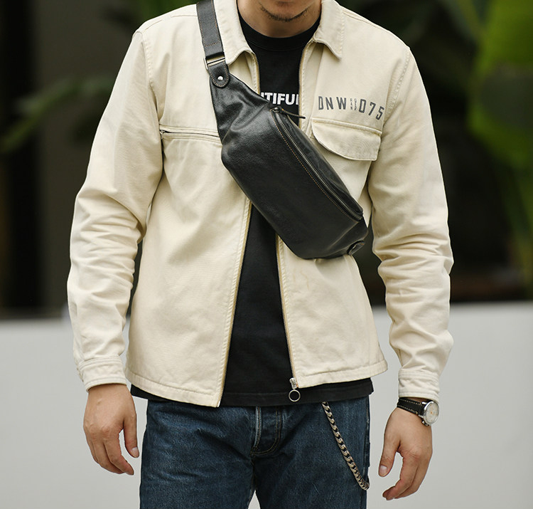 DEEPKEE男士單肩包真皮斜挎包56887號