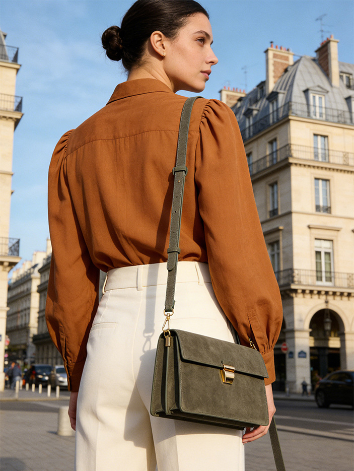 DEEPKEE復古磨砂麂皮小方包19612A-W1號