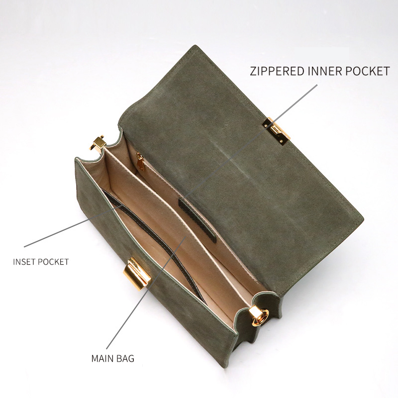 DEEPKEE復古磨砂麂皮小方包19612A-W1號