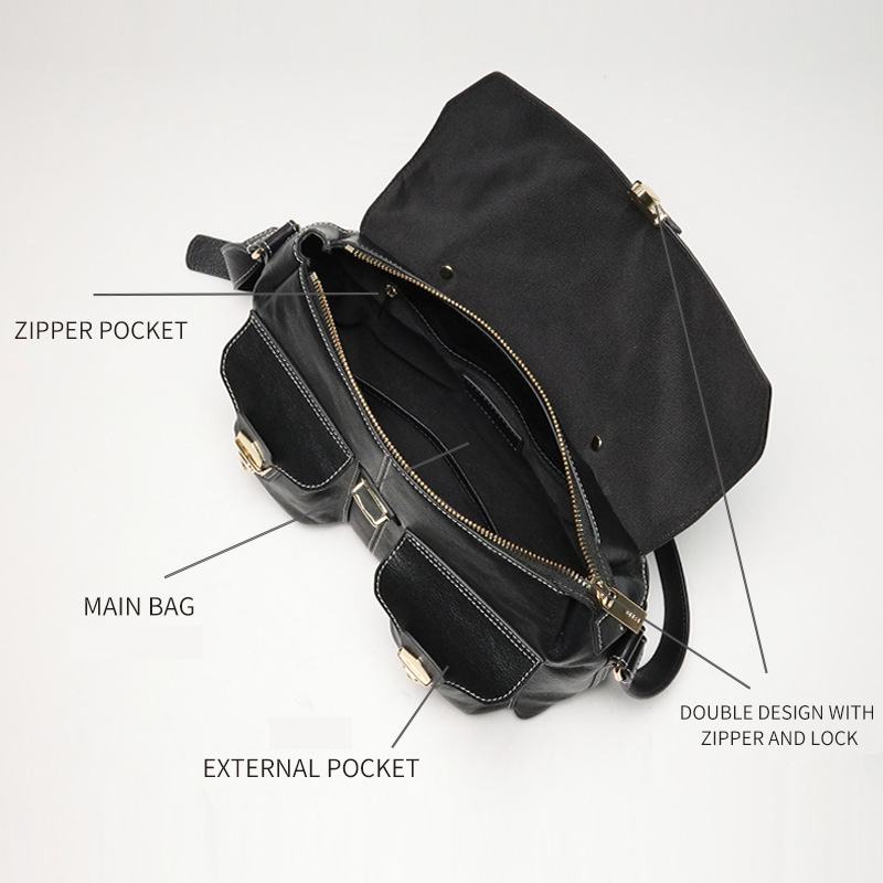 DEEPKEE復古工裝風郵差包19841A號