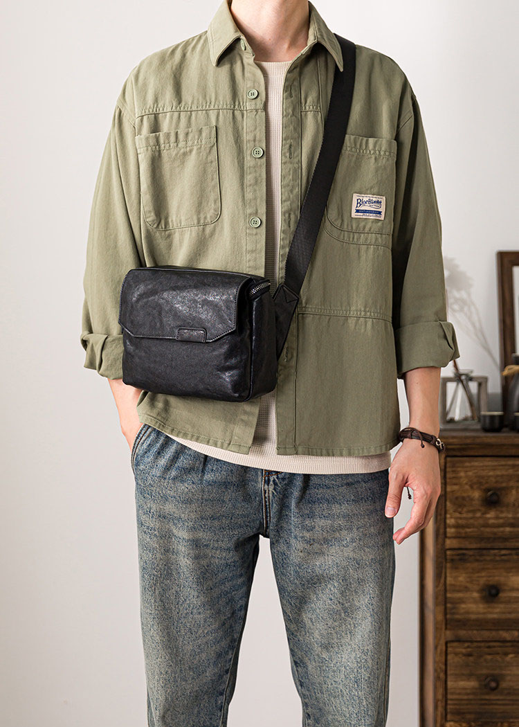 DEEPKEE男士真皮通勤包A017號