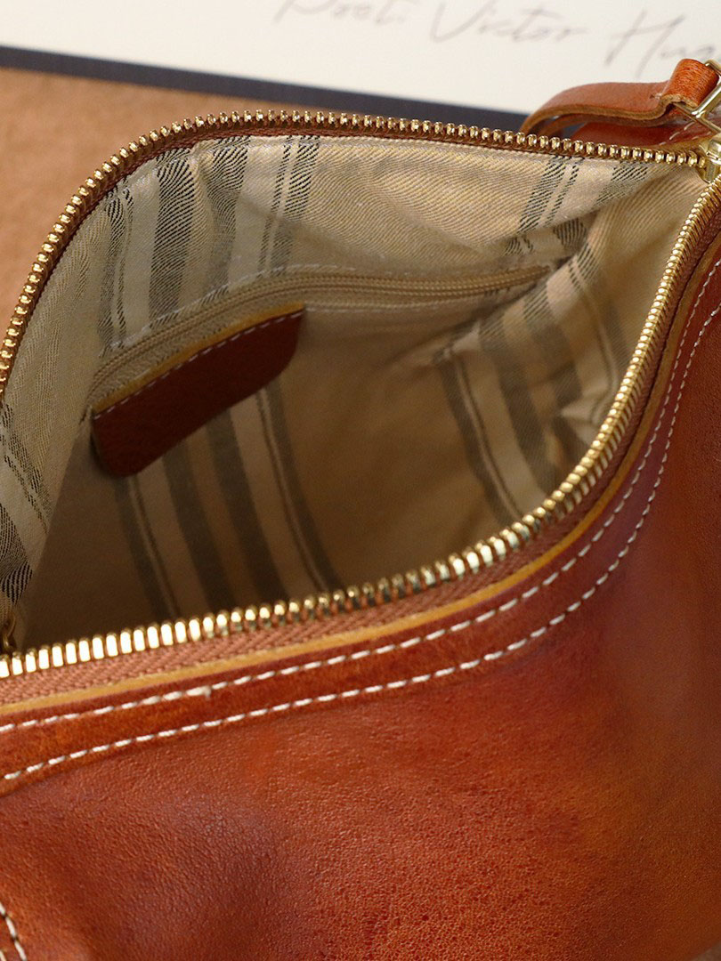 頭層牛皮復古雙肩帶腋下包6912號