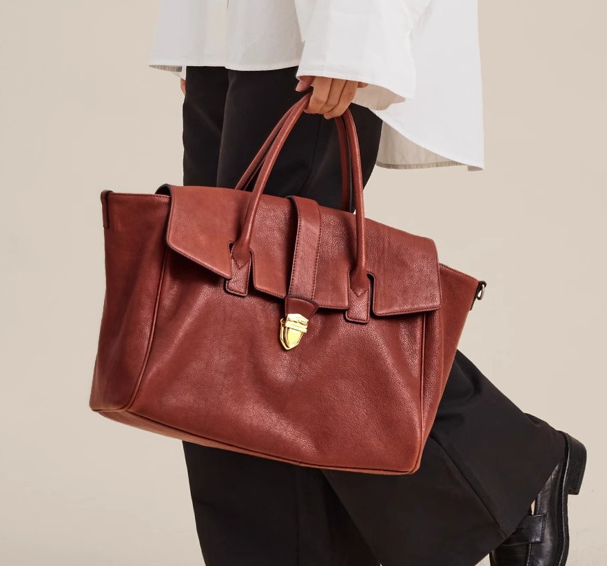 DEEPKEE-植鞣牛皮男女同款手提包 8630號