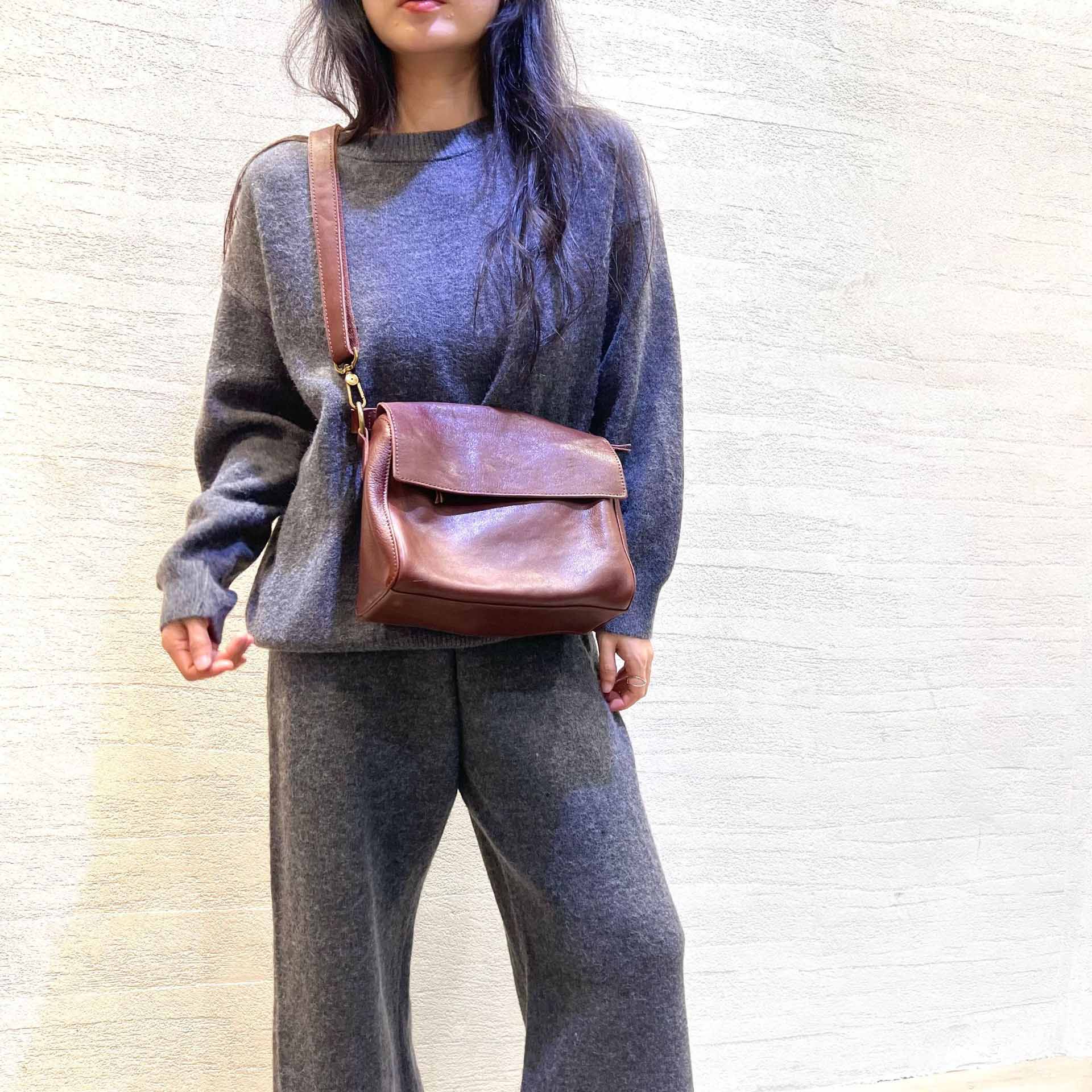 DEEPKEE original nubuck handmade full-grain genuine leather cowhide bag 真皮女包復古手工頭層植鞣牛皮單肩斜挎托特手提包 001 號