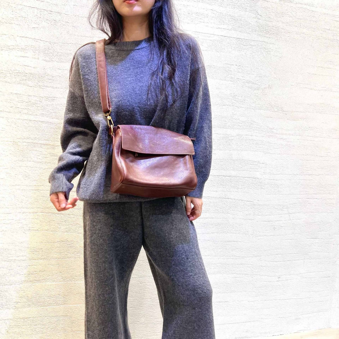 DEEPKEE 真皮女包復古手工頭層植鞣牛皮單肩斜挎托特手提包 001 號