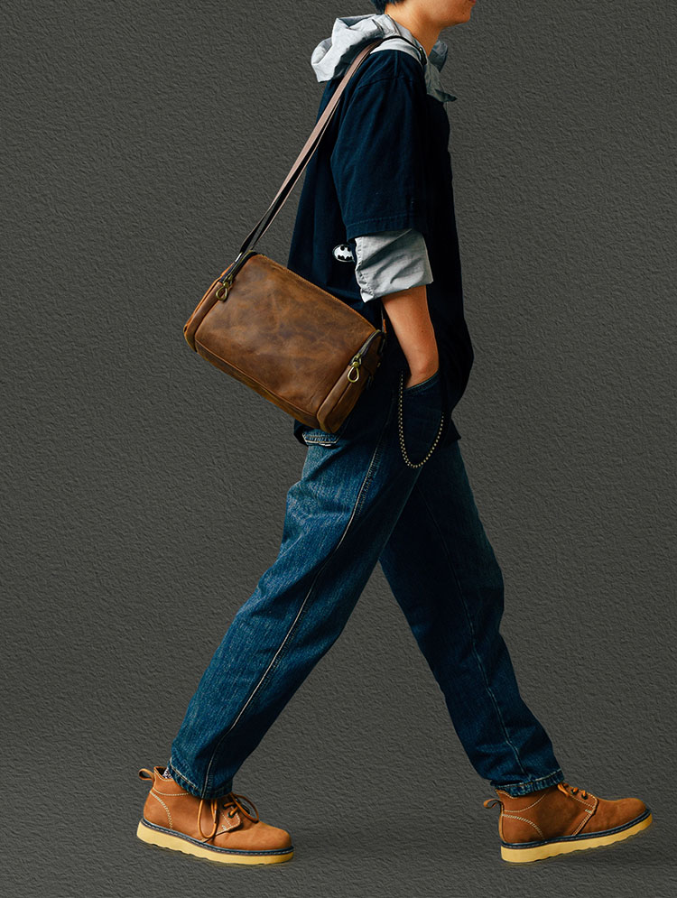 香港狄記皮具 狄記 原創真皮手工 ins郵差包 ins風格包包 頭層牛皮包包 皮革 原創手工真皮 皮件 DEEPKEE 復古真皮手工包