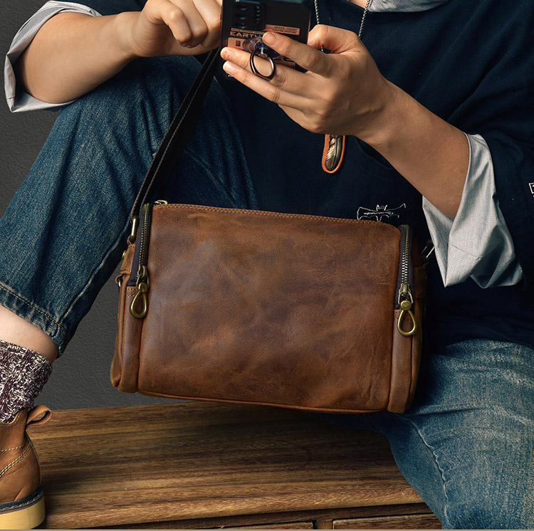 香港狄記皮具 狄記 原創真皮手工 ins郵差包 ins風格包包 頭層牛皮包包 皮革 原創手工真皮 皮件 DEEPKEE 復古真皮手工包