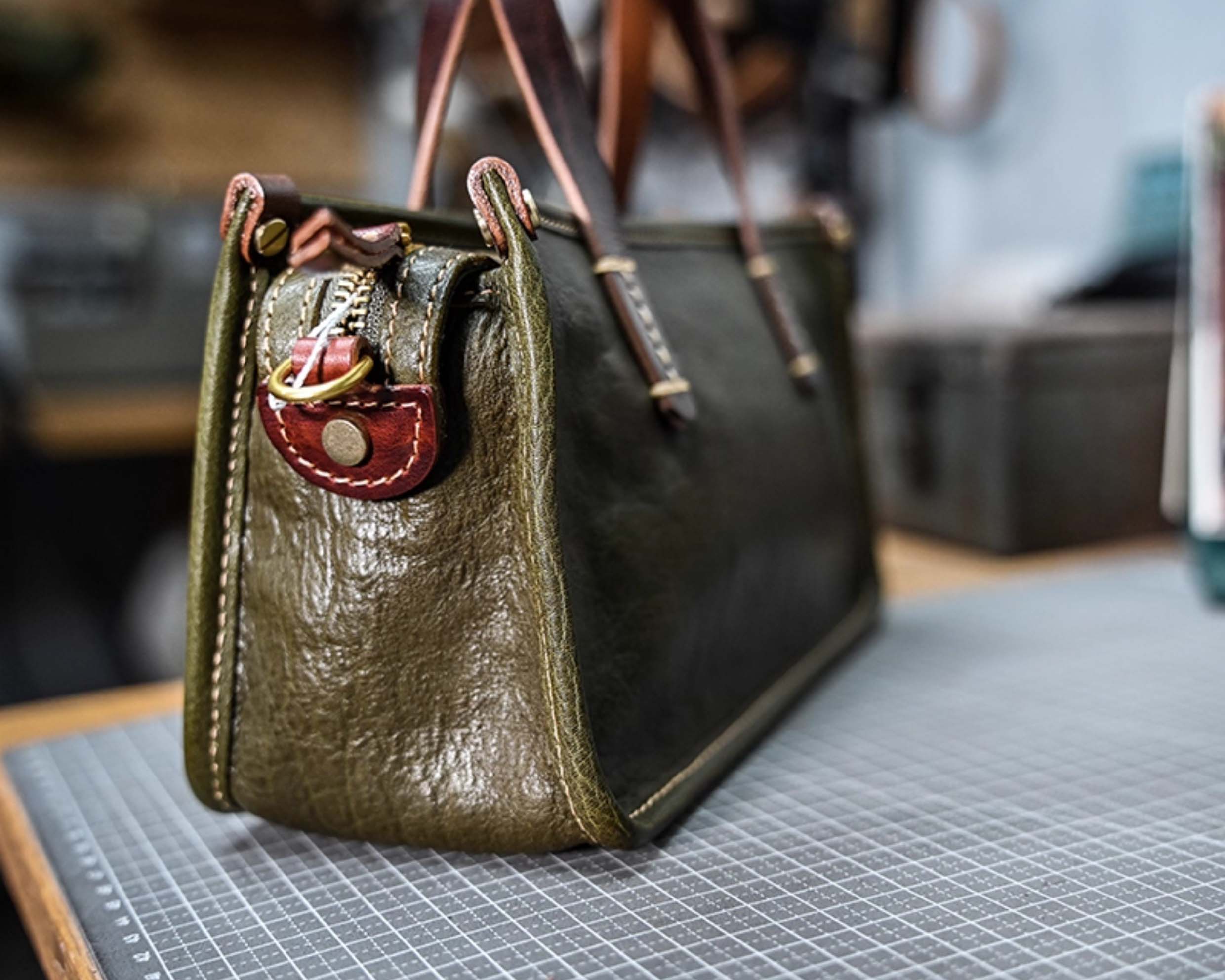 DEEPKEE original nubuck handmade full-grain genuine leather cowhide bag 復古包款 小眾軟皮手工包 真皮小方包 0727 號