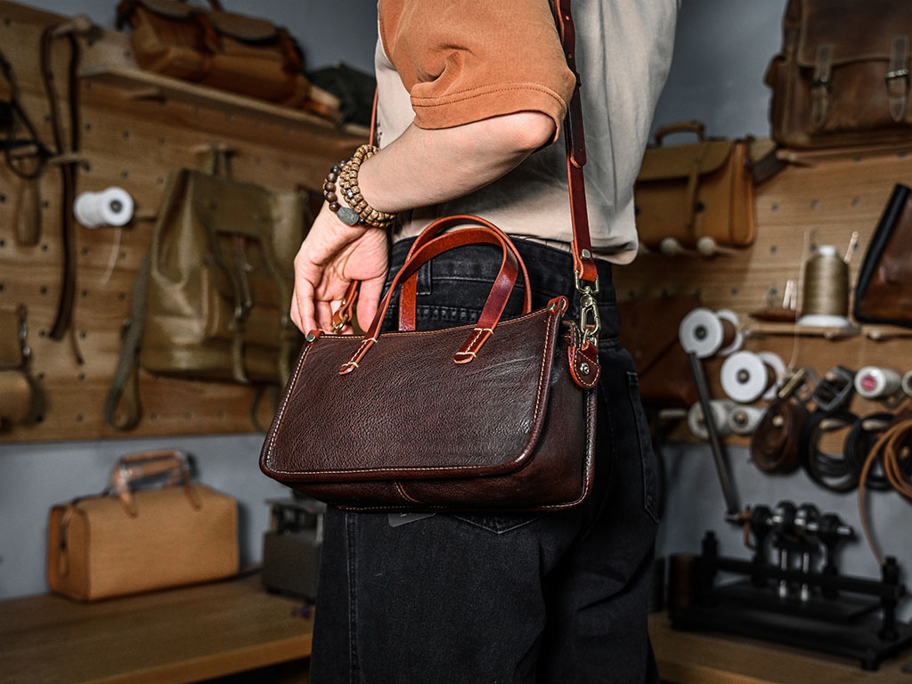 DEEPKEE original nubuck handmade full-grain genuine leather cowhide bag 復古包款 小眾軟皮手工包 真皮小方包 0727 號