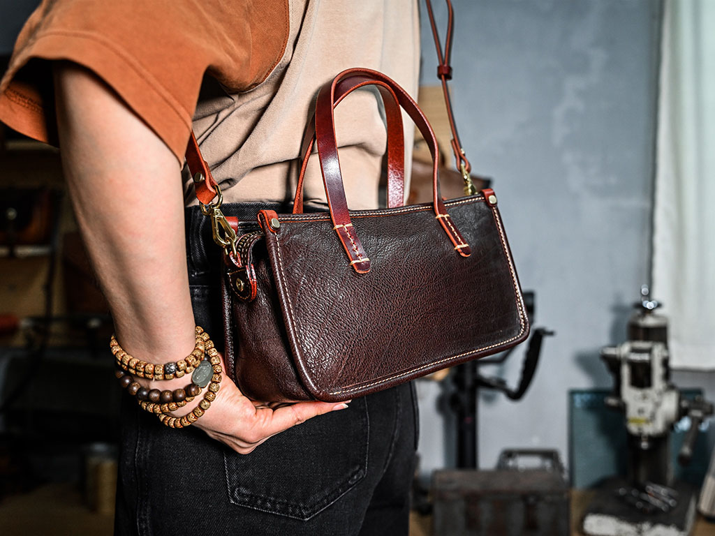 DEEPKEE original nubuck handmade full-grain genuine leather cowhide bag 復古包款 小眾軟皮手工包 真皮小方包 0727 號