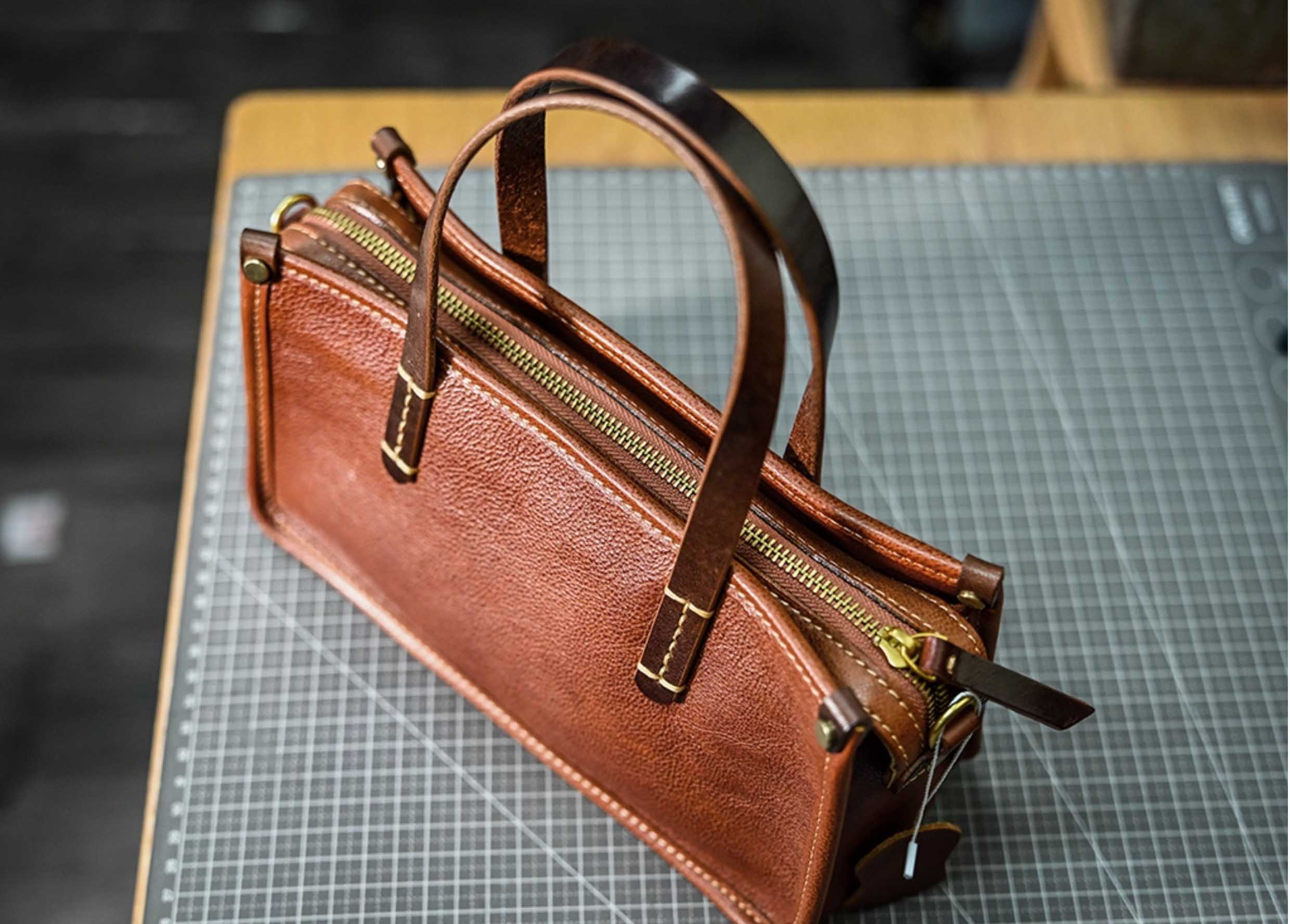 DEEPKEE original nubuck handmade full-grain genuine leather cowhide bag 復古包款 小眾軟皮手工包 真皮小方包 0727 號