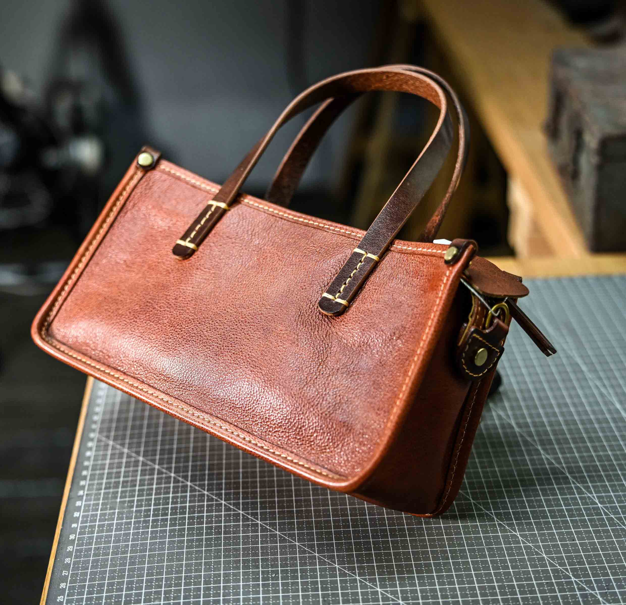 DEEPKEE original nubuck handmade full-grain genuine leather cowhide bag 復古包款 小眾軟皮手工包 真皮小方包 0727 號