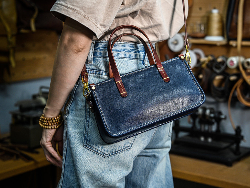 DEEPKEE original nubuck handmade full-grain genuine leather cowhide bag 復古包款 小眾軟皮手工包 真皮小方包 0727 號