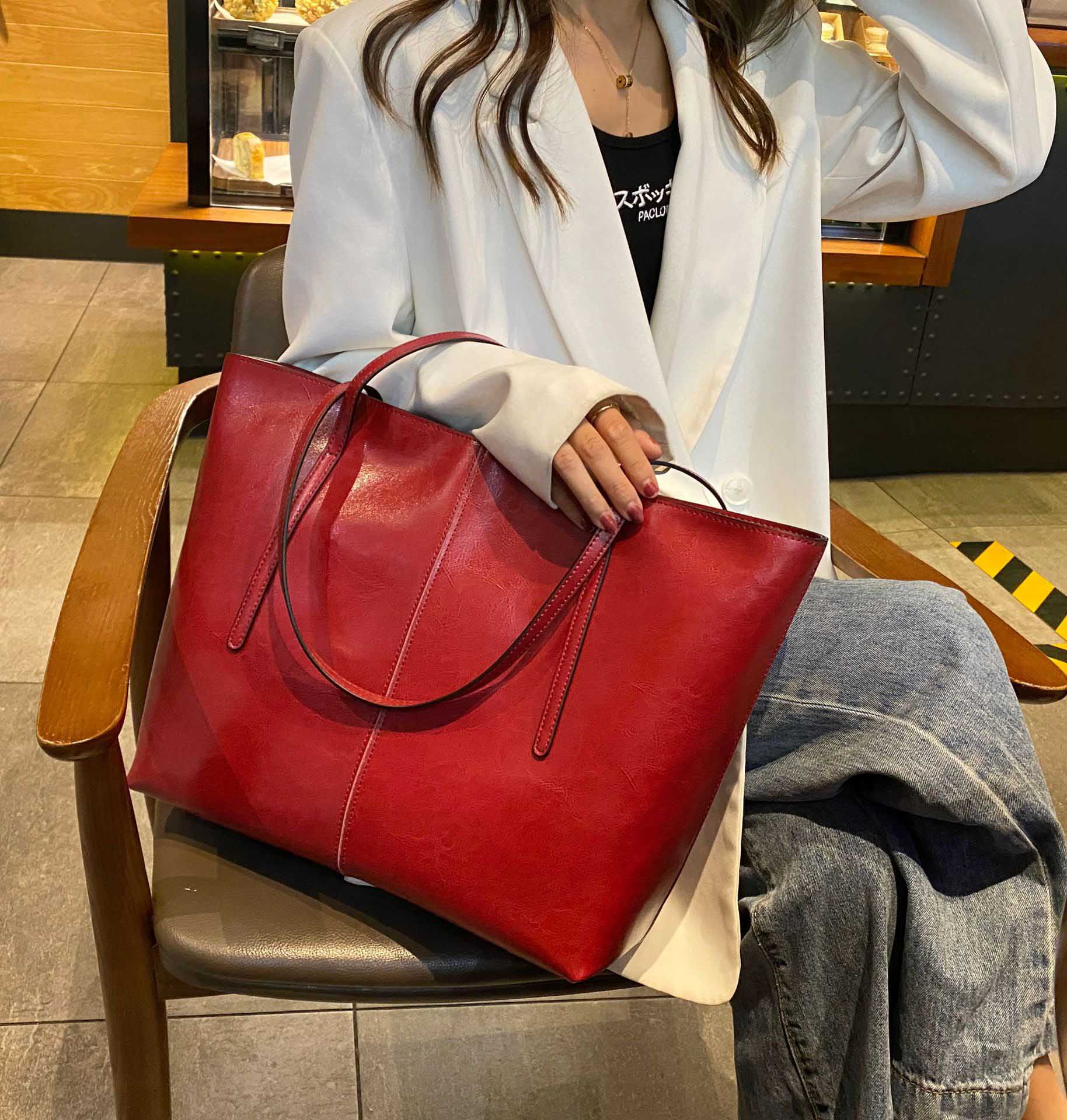 DEEPKEE original nubuck handmade full-grain genuine leather cowhide bag 油蠟皮時尚百搭腋下包 0811 號