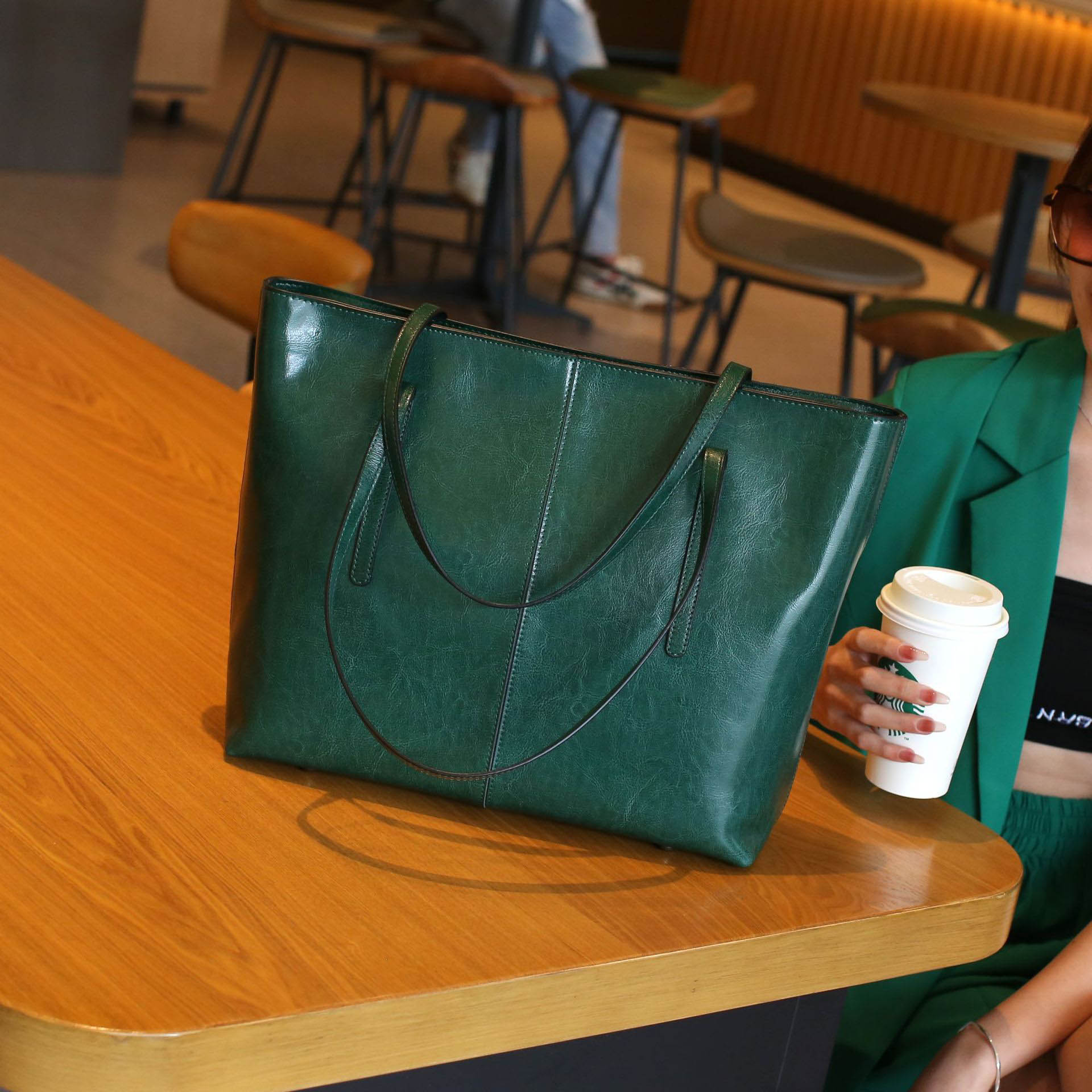 DEEPKEE original nubuck handmade full-grain genuine leather cowhide bag 油蠟皮時尚百搭腋下包 0811 號