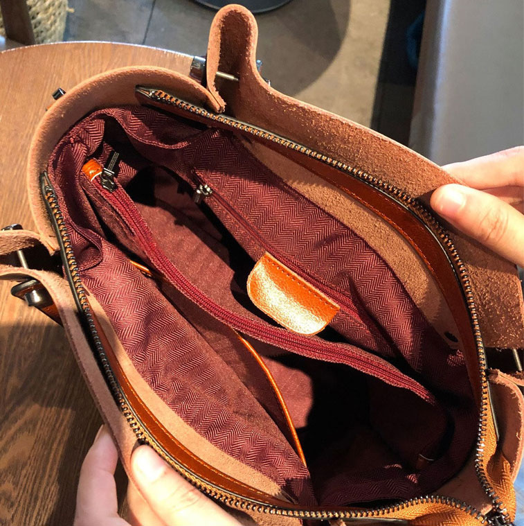DEEPKEE original nubuck handmade full-grain genuine leather cowhide bag 時尚高級感水桶包真皮女包 0817 號