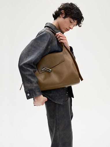 DEEPKEE original nubuck handmade full-grain genuine leather cowhide bag 柔軟牛皮秋冬大容量 hobo 包 1030 號