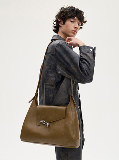 DEEPKEE original nubuck handmade full-grain genuine leather cowhide bag 柔軟牛皮秋冬大容量 hobo 包 1030 號