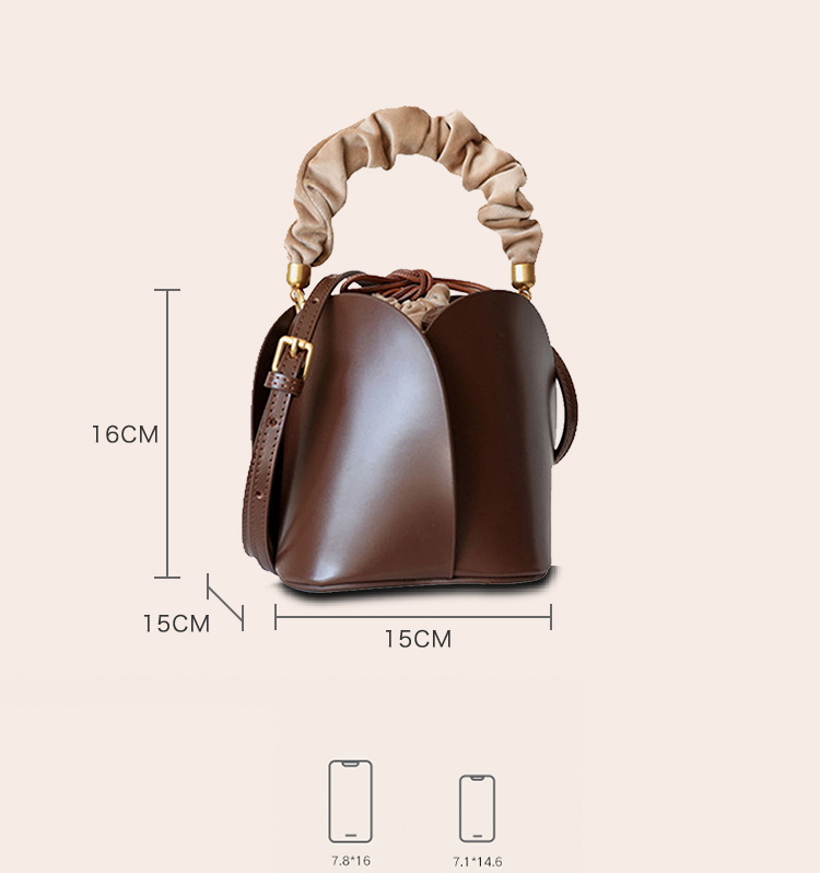 DEEPKEE original nubuck handmade full-grain genuine leather cowhide bag 牛皮花瓣包水桶包花朵包 160 號