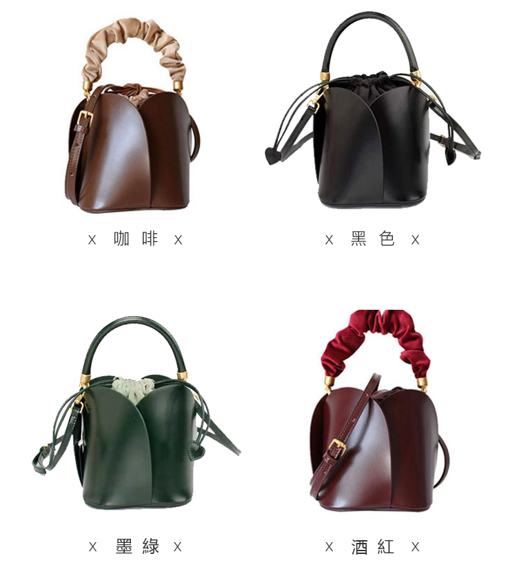 DEEPKEE original nubuck handmade full-grain genuine leather cowhide bag 牛皮花瓣包水桶包花朵包 160 號