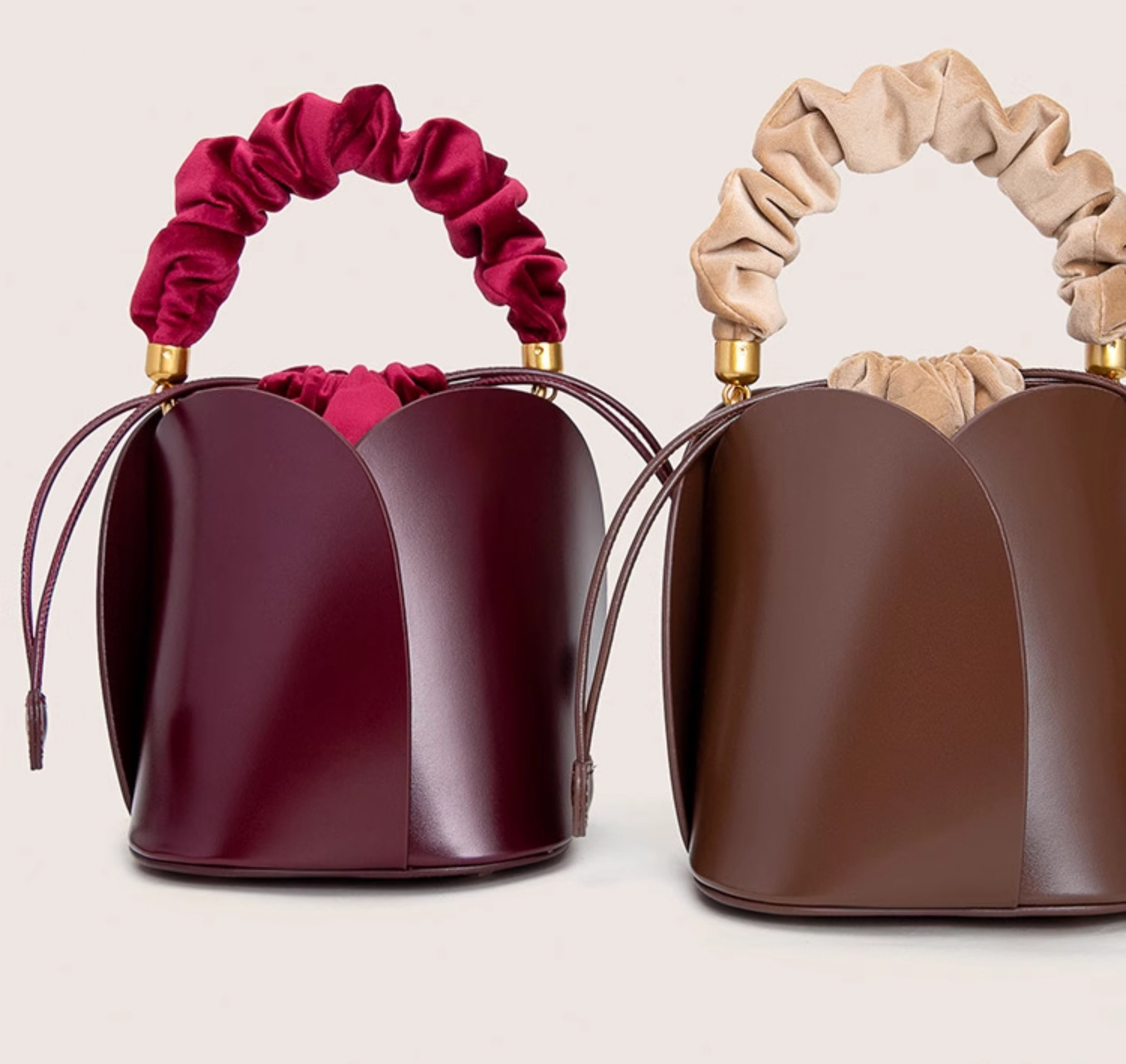 DEEPKEE original nubuck handmade full-grain genuine leather cowhide bag 牛皮花瓣包水桶包花朵包 160 號