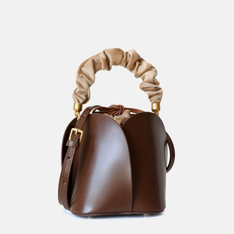 DEEPKEE original nubuck handmade full-grain genuine leather cowhide bag 牛皮花瓣包水桶包花朵包 160 號