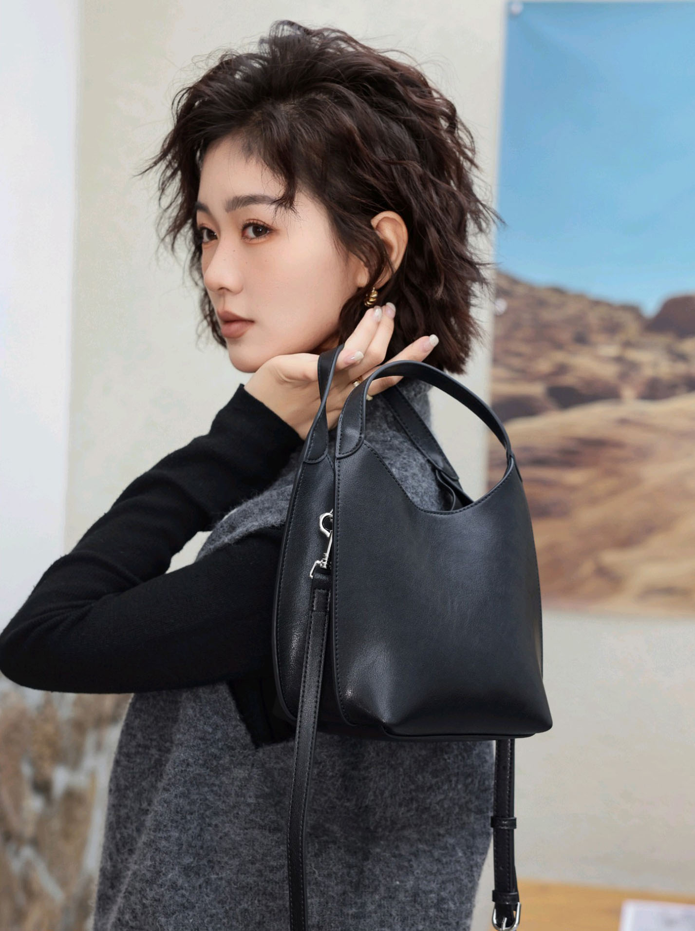 DEEPKEE original nubuck handmade full-grain genuine leather cowhide bag 真皮小眾單肩斜挎包 手提包 1606 號