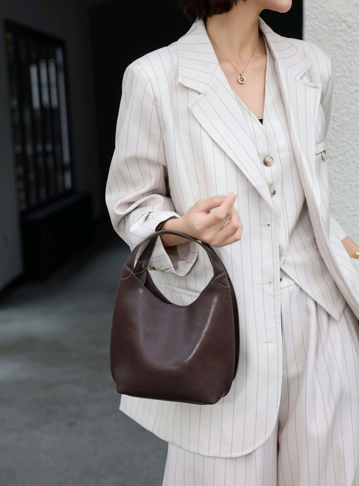 DEEPKEE original nubuck handmade full-grain genuine leather cowhide bag 真皮小眾單肩斜挎包 手提包 1606 號