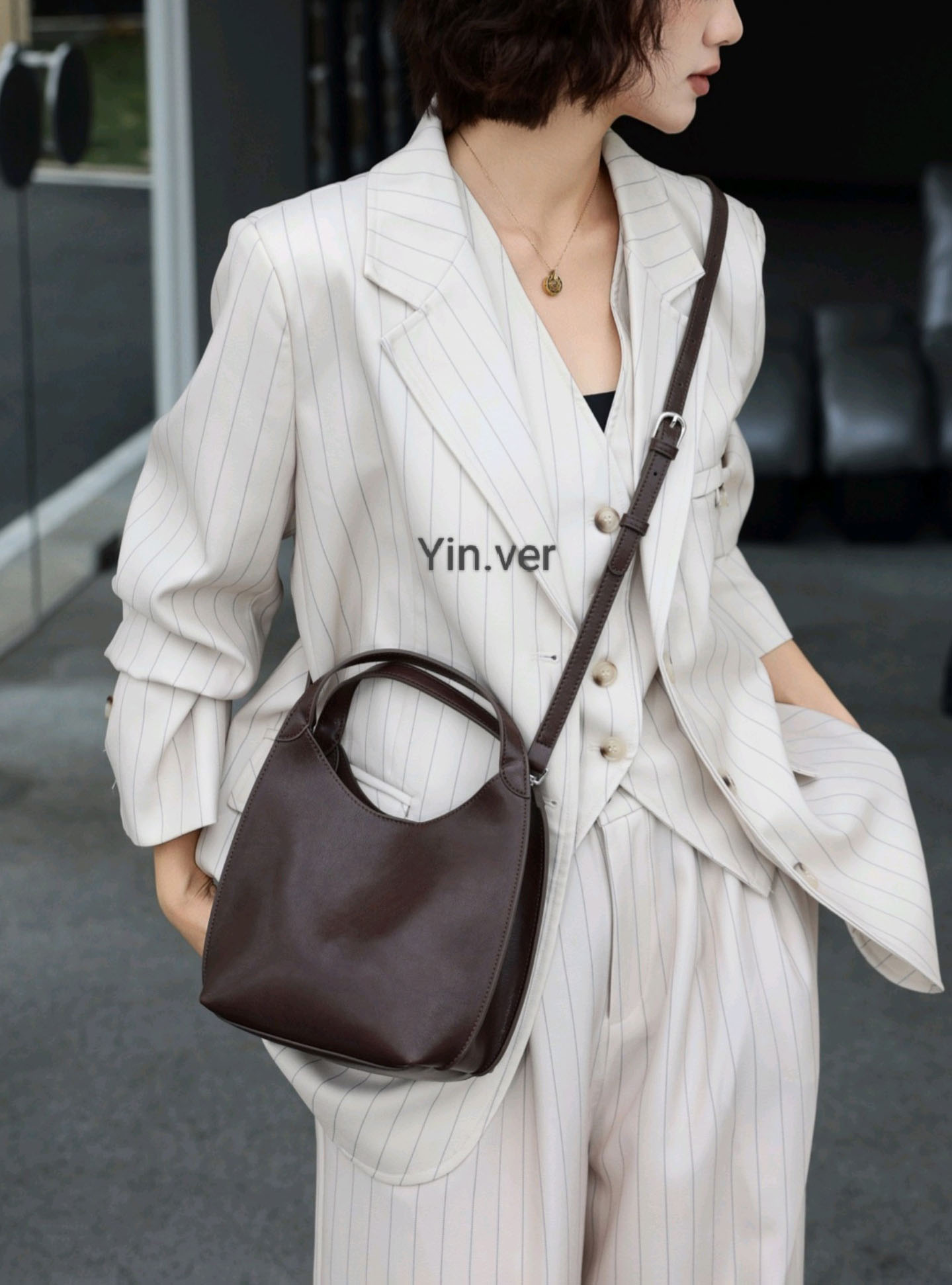 DEEPKEE original nubuck handmade full-grain genuine leather cowhide bag 真皮小眾單肩斜挎包 手提包 1606 號